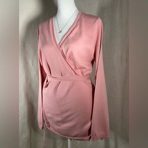 J. CREW Mercantile 100 percent cotton pink oversized wrap sweater SIZE M